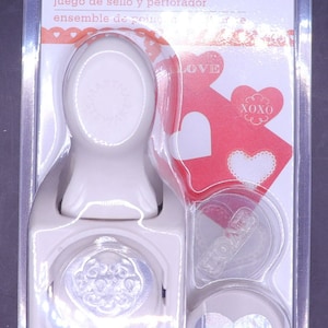 Tampon et poinçon Martha Stewart Crafts, lettres d'amour, coeur (neuf dans l'emballage)