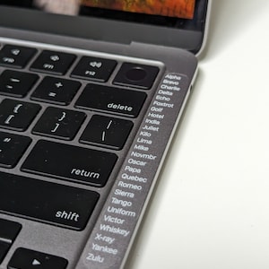 Adesivos do alfabeto fonético da OTAN para teclado ou monitor (variedade)