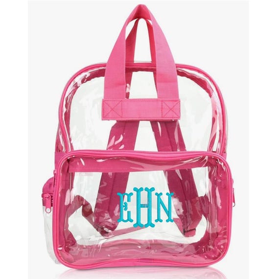 Personalized Clear Backpack: Monogrammed PVC School Bag, 15”