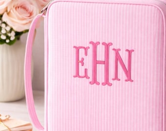 Funda para Biblia personalizada con monograma o nombre bordado. Regalos religiosos.