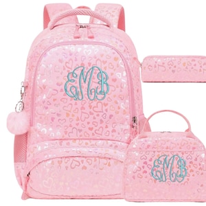 Shabby Chic Rucksack-Lunchbox-Set: Monogrammierte Schultasche