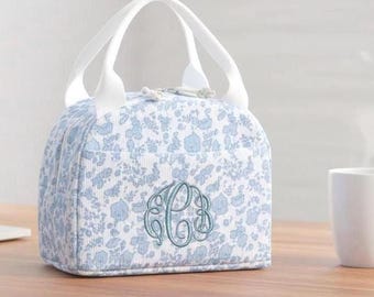 Zestaw obiadowy Floral Shabby Chic Love Shack Monogramowana izolowana torba na lunch