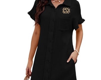 Monogram Swim Coverup Swimsuit Cover Travel Wear Beach Coverup