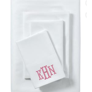 Luxury Embroidered Monogram Sheet Set: Personalized Wedding, Graduation, Mother's Day, Bridal, housewarming