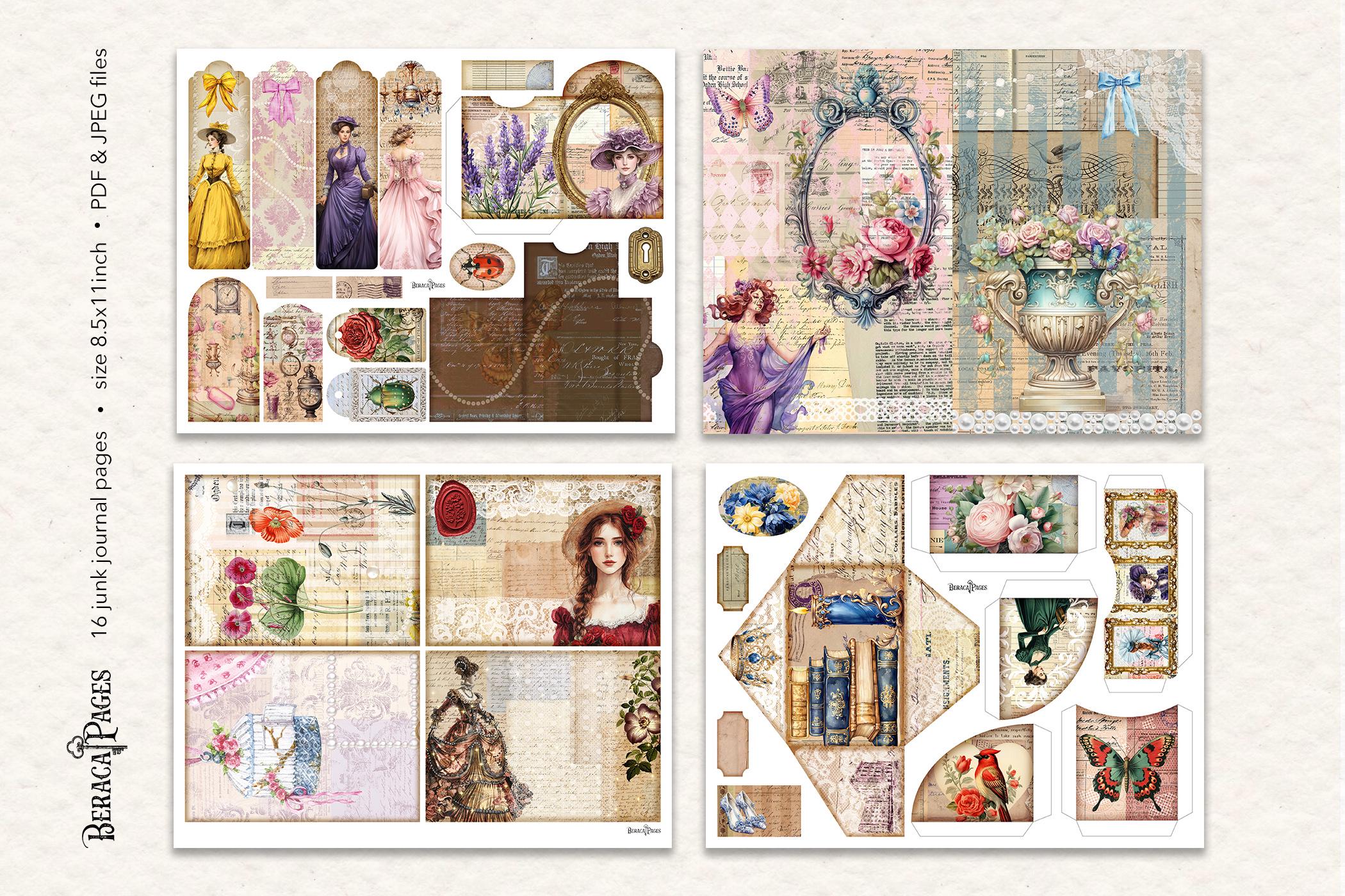 Victorian Ladies Junk Journal Kit: Vintage Ephemera (digital Download ...