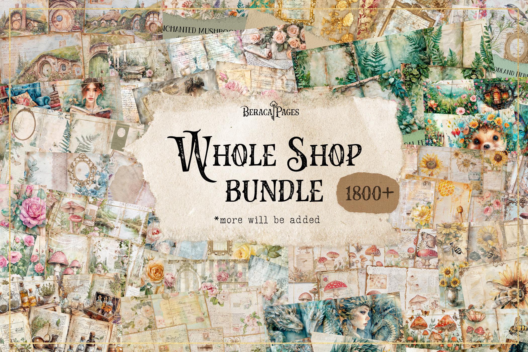 Junk Journal Bundle Kit, Whole Shop Bundle, Vintage Ephemera Paper,…