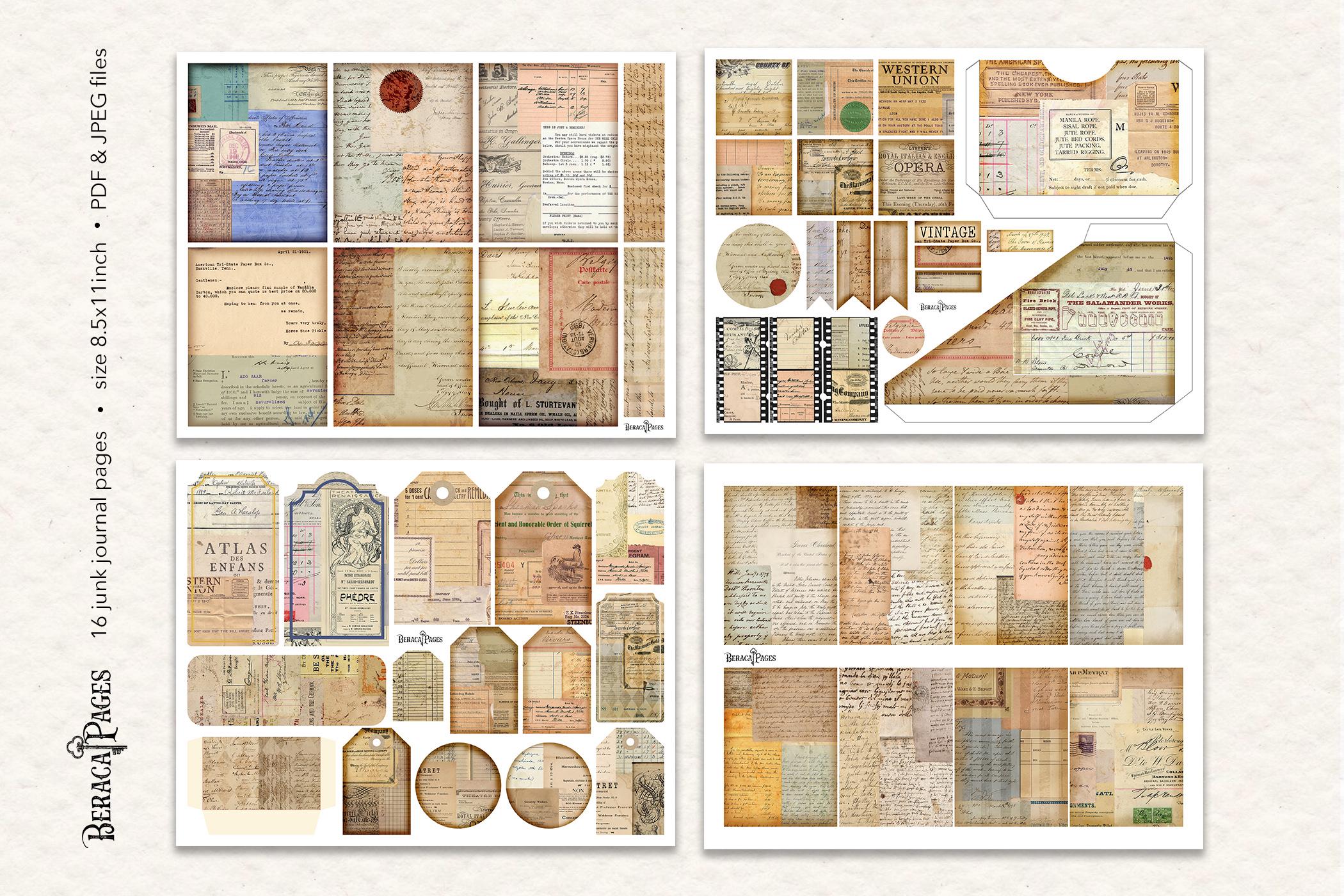 Vintage Letters Collage Kit: Junk Journal Ephemera (digital Download ...