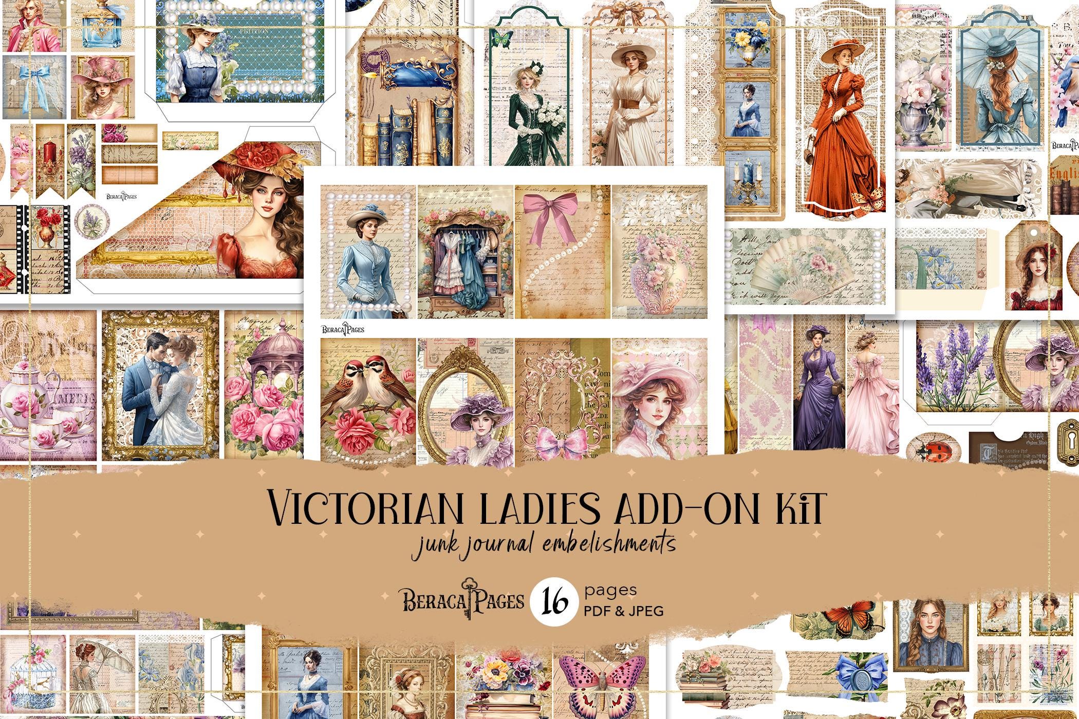 Victorian Ladies Junk Journal Kit: Vintage Ephemera (digital Download ...