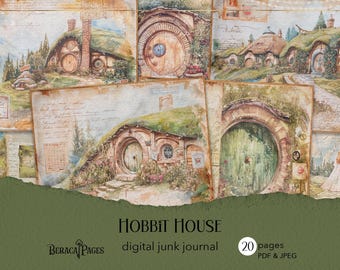 Hobbit House Junk Journal, Vintage Ephemera (Digital Download)