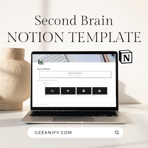 Second Brain Notion Template, All In One Notion Planner Template, Task Management Tracker, Notion Dashboard, Digital Download