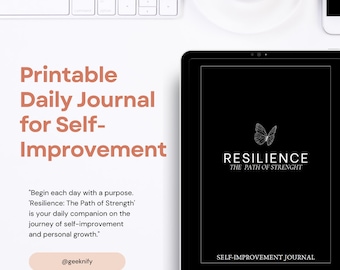 Diario diario de superación personal, Diario de resiliencia imprimible, Diario motivacional, Diario personalizable de Canva, Descarga digital