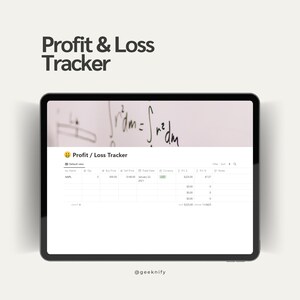 May include: A screenshot of a tablet displaying a profit and loss tracker app. The app has a white background with black text and a yellow icon. The app shows a table with columns for stock name, quantity, buy price, sell price, trade date, currency, profit/loss, and total profit/loss. The app also shows a total profit/loss for all trades.