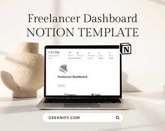 Notion Business Hub, Freelancer Dashboard Notion Template, Client Business Tracker, Project Management, Task Tracker, Client Onboarding
