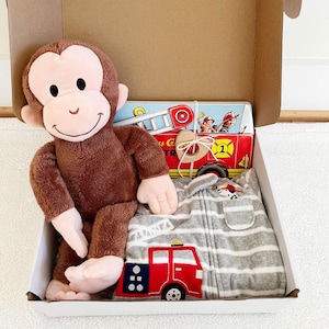 Curious George Baby Gift Box, Baby Shower Gift, Curious George Theme Baby Gift, Newborn Baby Gift, New Mom Gift