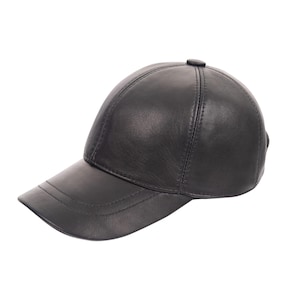 Black Leather Baseball Cap, Baseball Hat Leather , Woman Leather Hat, Mens's Leather hat, Unisex and Adjustbale dad hat