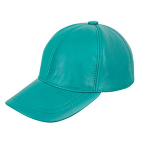 Green Genuine Lamb Leather Baseball Cap: Adjustable Real Leather Unisex Hat