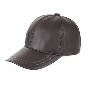 Brown Leather Baseball Cap, Real Leather Baseball Cap, Woman Leather Hat, Adjustable Man Baseball Cap, Unisex Hat, Woman Leather Hat