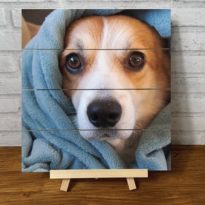 Custom Dog Portrait on Real Pallet print Wood Christmas Birthday Gift for Dog Lovers Unique Handcrafted Art Personalized Dog Gift