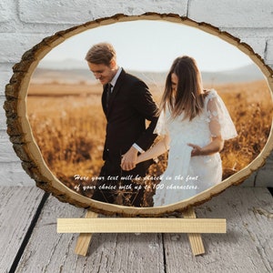 Picture Gift Real Wood Photo Transfer Wood Picture on Wood Gift Rustic Portrait Custom Anniversary Photo Gift Wood Slice