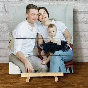 Personalized Gift Photo on Wood Personalized Family Portrait Custom Photo Personalized Gifts for Her for Him Made from Real Wood Pallets