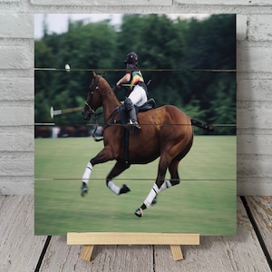 Custom Polo Horse Art Personalized Equestrian Decor Real Wood Pallet Polo Player Gift Polo Wall Art Equestrian Keepsake