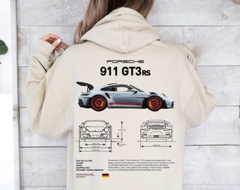 Porsche 911 GT3 RS hoodie, Porsche 911 hoodie, auto hoodie, autoliefhebbers hoodie, hoodie voor vriend, vriendje cadeau auto hoodie, Porsche hoodie