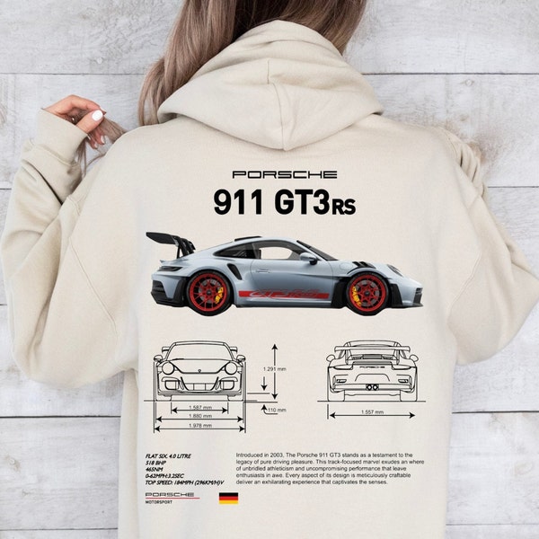 Sweat à capuche Porsche 911 GT3 RS, sweat à capuche Porsche 911, sweat à capuche voiture, sweat à capuche pour les amateurs de voitures, sweat à capuche pour petit ami, sweat à capuche pour petit ami cadeau voiture, sweat à capuche Porsche