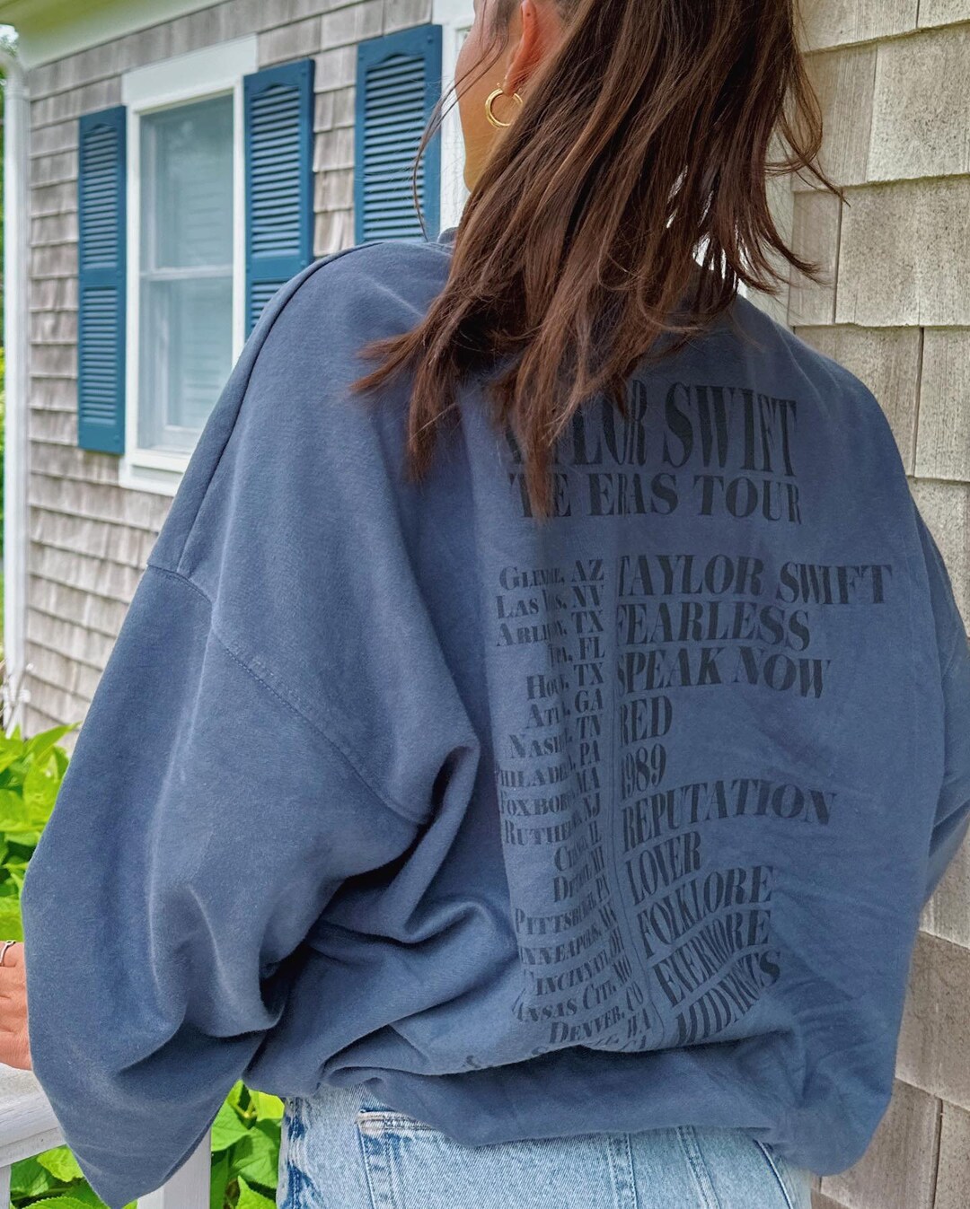 Eras Tour Blue Crewneck Taylor Version Swiftie Merch The Eras Tour Merchandise Oversized Sweatshirt For Her Swiftie Gifts Oversized Crewneck