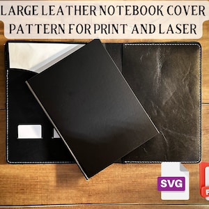 Leather Notebook Cover Pattern: Laser or Print, Padfolio Style (SVG, PDF)