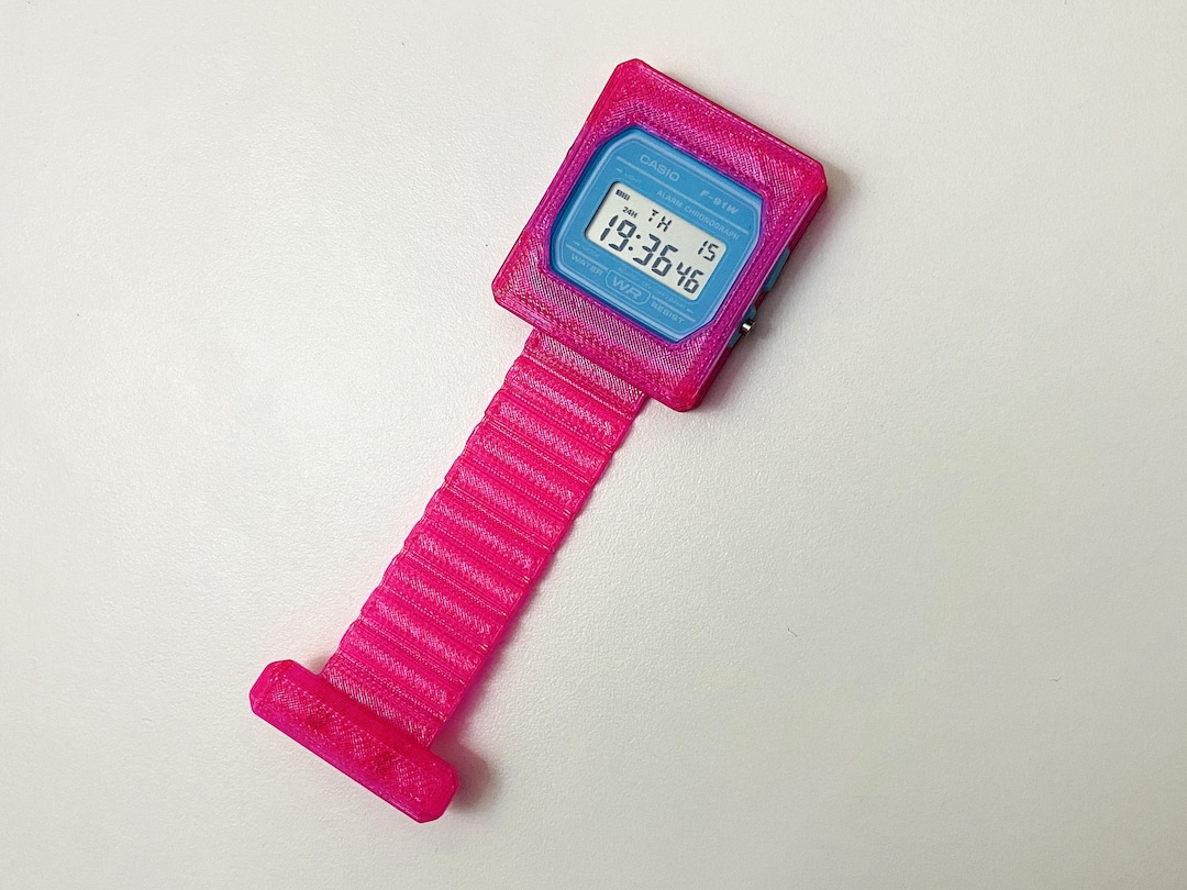 Casio F91W Nurse Fob Flexible Pocket Watch Case Hong Kong