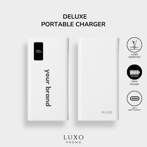 Op maat gemaakte draagbare oplader: 20.000 mAh draagbare oplader met oplader met hoge capaciteit, 22,5 W snel opladen, led-display, lasergegraveerd logo