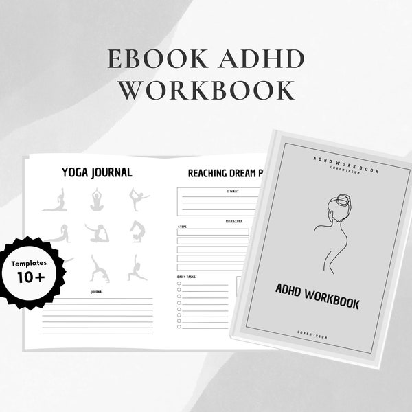 ADHD workbook ebook template werkboekplanner easy editable printable control of you life planning rust energy doelen bereiken pain tracker