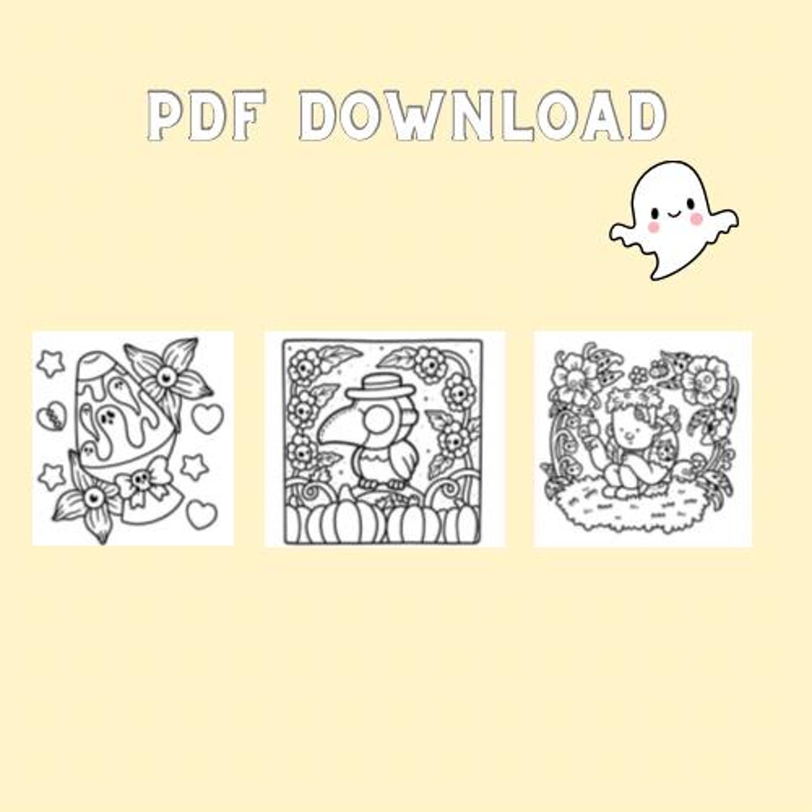 Coco Wyo Spooky Cutie Cute & Comfy Coloring Book 41 Pages Digital ...