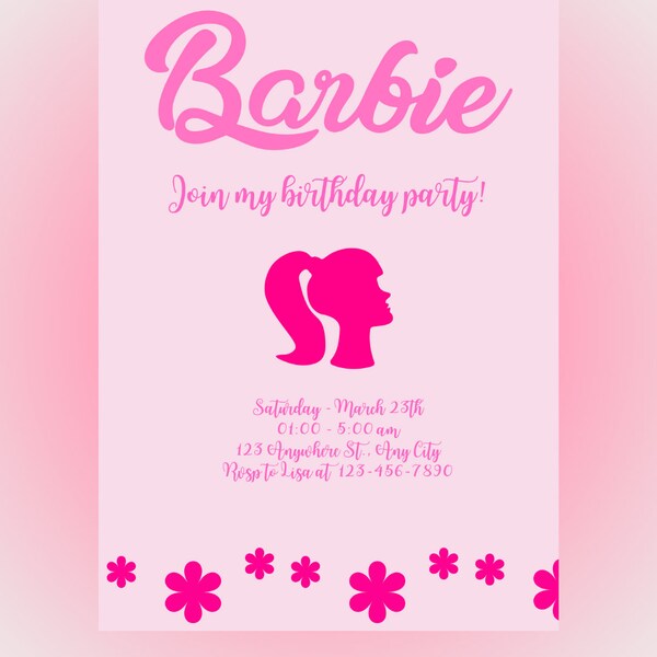Girls uitnodiging women invitation girlsnight party feestje roze glitter doll pop girl pop verjaardagsuitnodiging bewerkbaar sprinkles