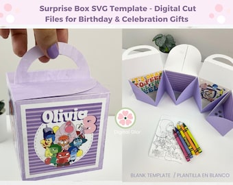 Digital Surprise Box Template - SVG & Studio Files for Cutting Machines - Perfect for Birthday and Celebration Thank You Gifts