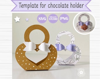 Template for chocolate holder /Template for Ferrero chocolate holder /  Digital Template in SVG, Studio, and PNG Formats