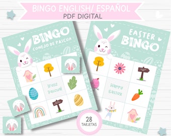 Bingo Conejo de Pascua Inglés y español