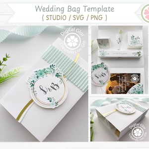 Hochzeitstaschenvorlage für einzigartige Einladungen und Souvenirs. PDF/SVG/STUDIO (enthält kein Design).