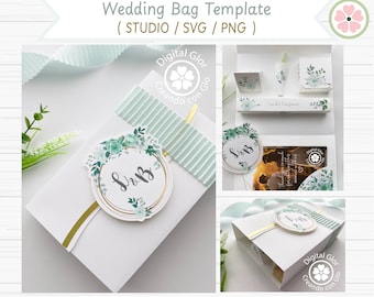 Wedding Bag Template for Unique Invitations and Souvenirs. PDF/SVG/STUDIO (does not include design).