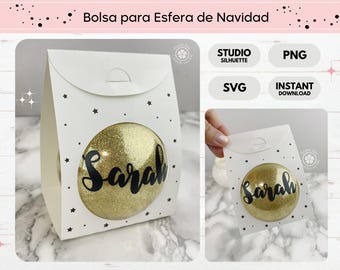 Christmas Ball Sachet Template | Studio, SVG and PNG Format for Cricut and Silhouette | Ball 7.5 cm.