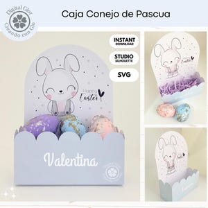 Modello digitale per scatola coniglietto pasquale | SVG e Studio | Taglio Cameo Cricut | Confezione regalo | Download immediato | 3D  