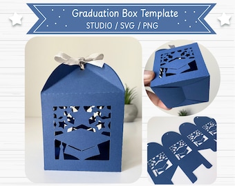 Graduation Box Template - Graduation Themed Box | SVG, Studio, and PNG Formats