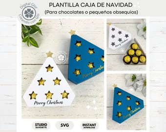 Christmas Pine Box Template for Chocolates and Small Gifts | SVG and Studio Format | Easy to Assemble