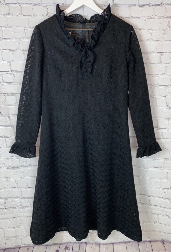 Vintage HENRY LEE Womens' Black Lace Long Sleeve D