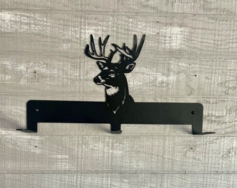 Lasered Coat Rack, Powdercoated Black, Steel Wall Hanger
