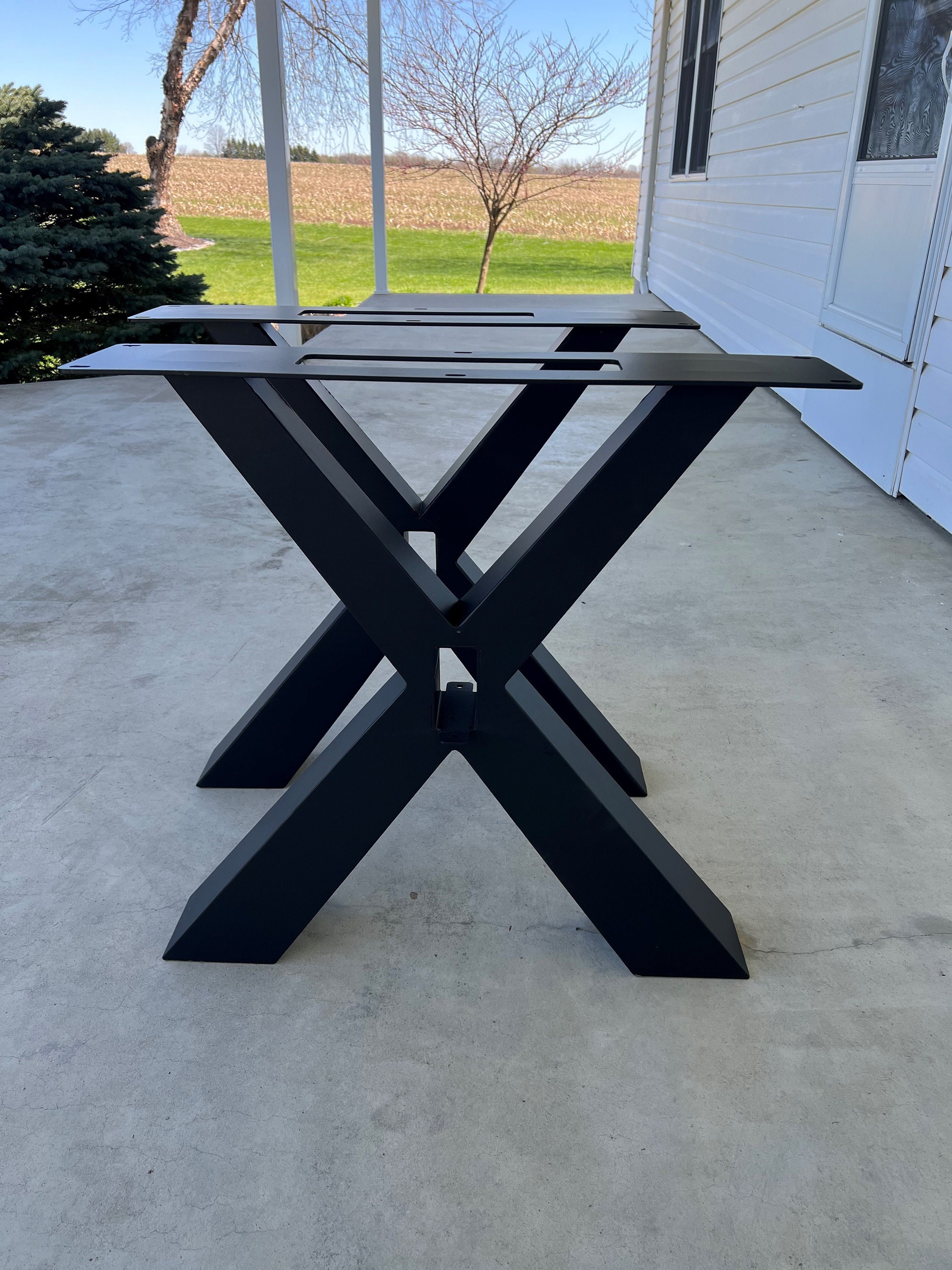 Steel Tapered X-frame Table Leg Set - Etsy