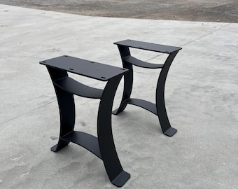 Golden Gate Style Bench Legs: Curved Steel, Heavy Duty (Set of 2)