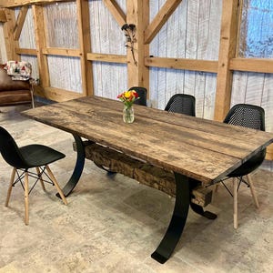 Farmsyle Curved Steel Table Legs: Timber Beam Set - Etsy