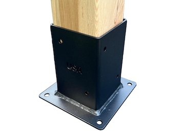 4x4 Beam Base Bracket, Heavy Duty 1/8in Steel, DIY Friendly