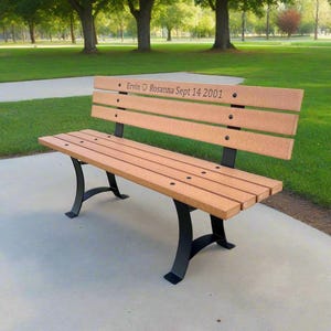 Poly Park Bench with Steel Legs / Memorial Park Bench